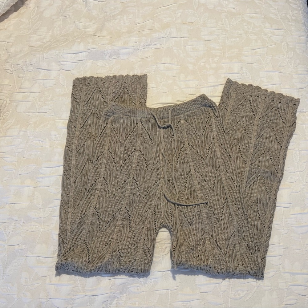 Knit Wide-Leg pants-beach wear